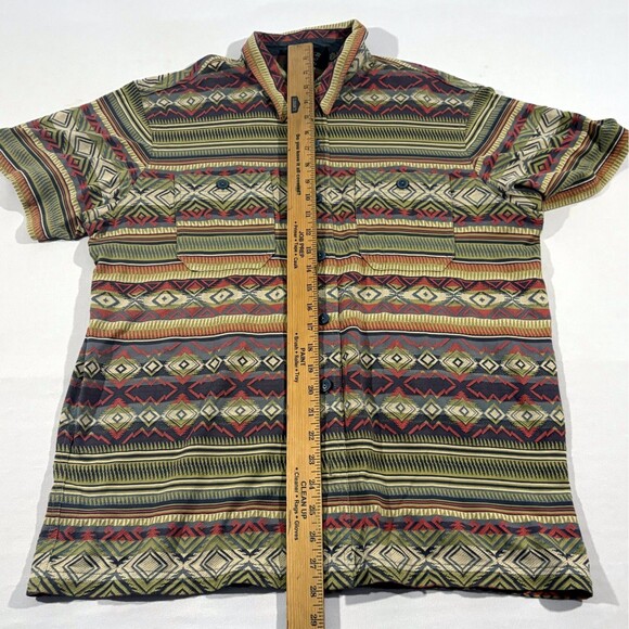 RRL Limited Mens Jacquard Knit Jersey Work Button Cotton Shirt Western Top Sz L - Picture 4 of 12
